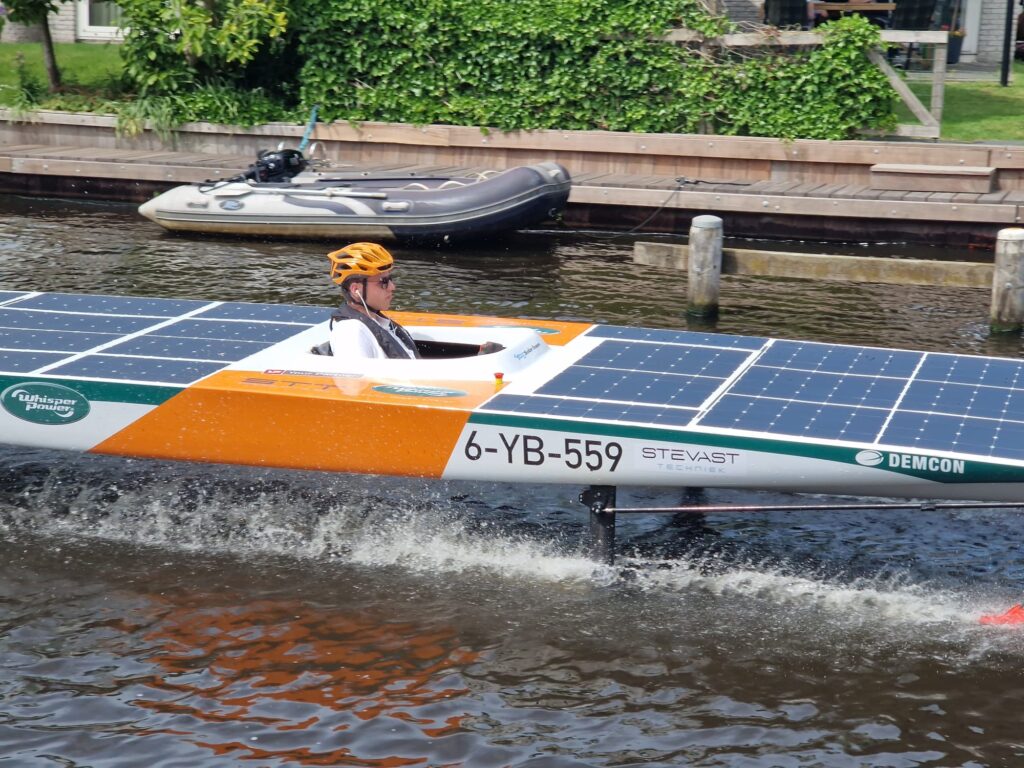 Whisperpower Solar boat BK Solar Boat Racing On The Water