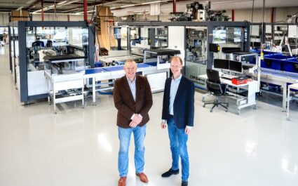 Director Kees Oosting Left and Marketing Director Bas Van Steenoven of Sparck Technologies for the packaging system. Photo Jilmer Postma